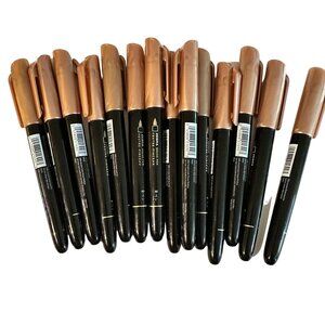 Lot 14 Zebra Metallic Brush Marker Pens Bronze Flexible Tip